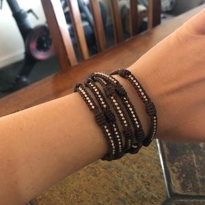 Chan Luu Brown Leather Wrap Bracelet